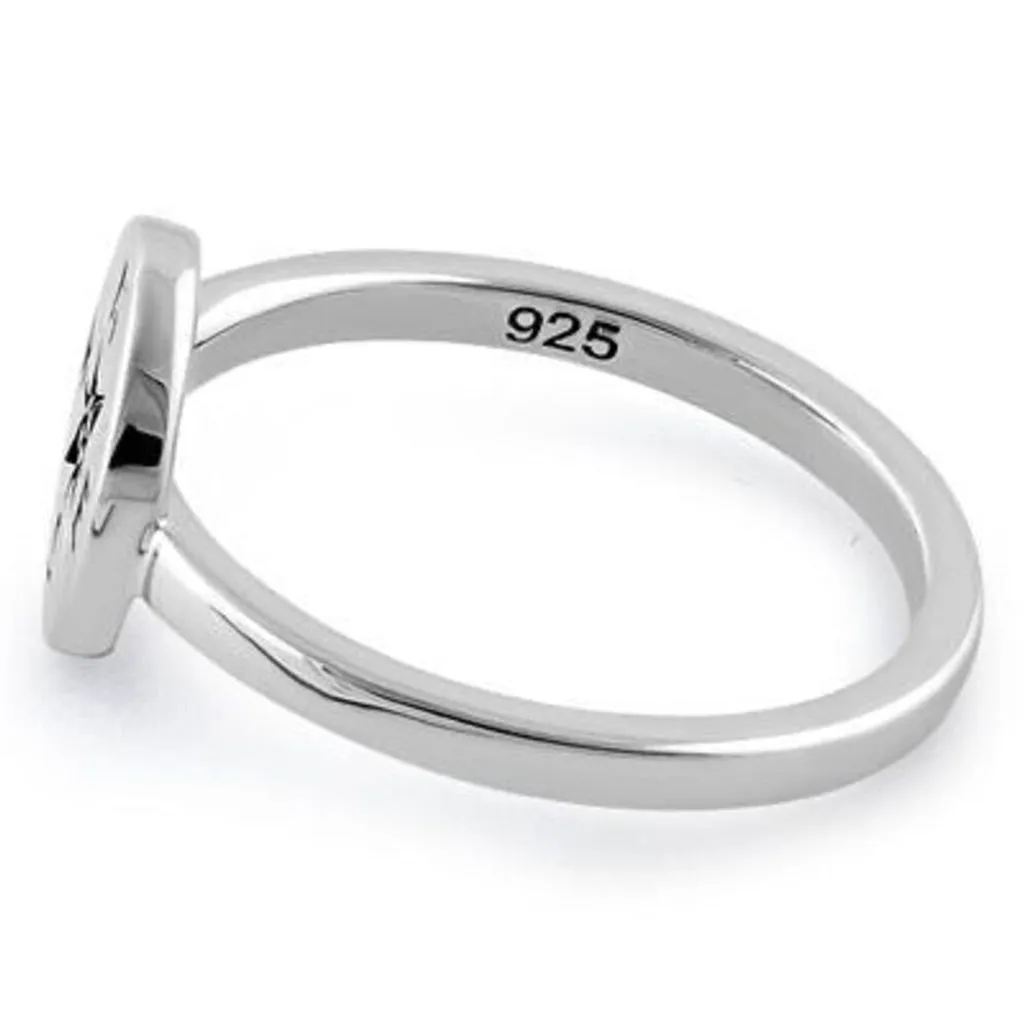Sterling Silver CompassRing Boho Casual Jewelry Size 6