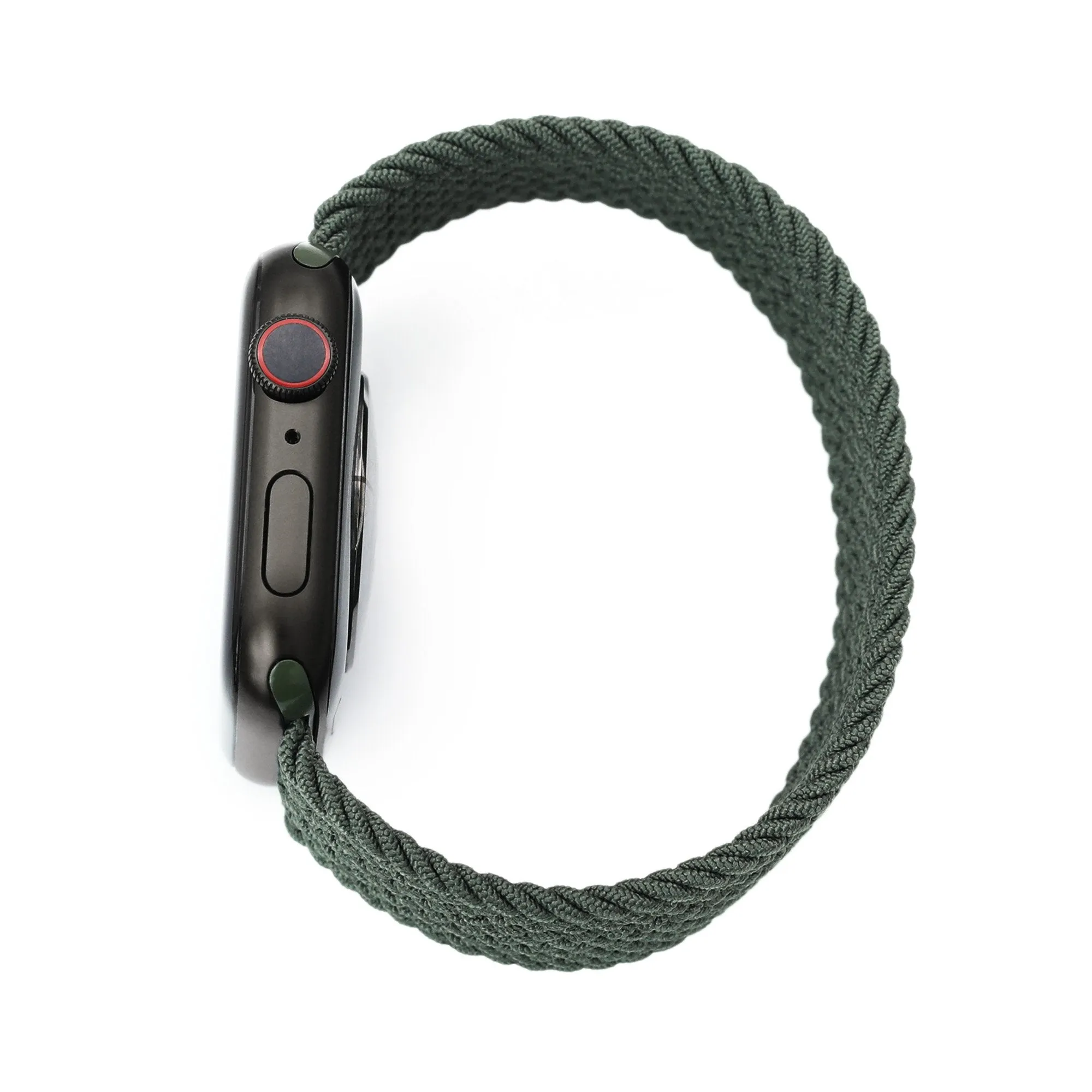 Stretchable Military Green Solo Loop Braided Watch Band compatible with Apple Watch 44mm / 42mm models