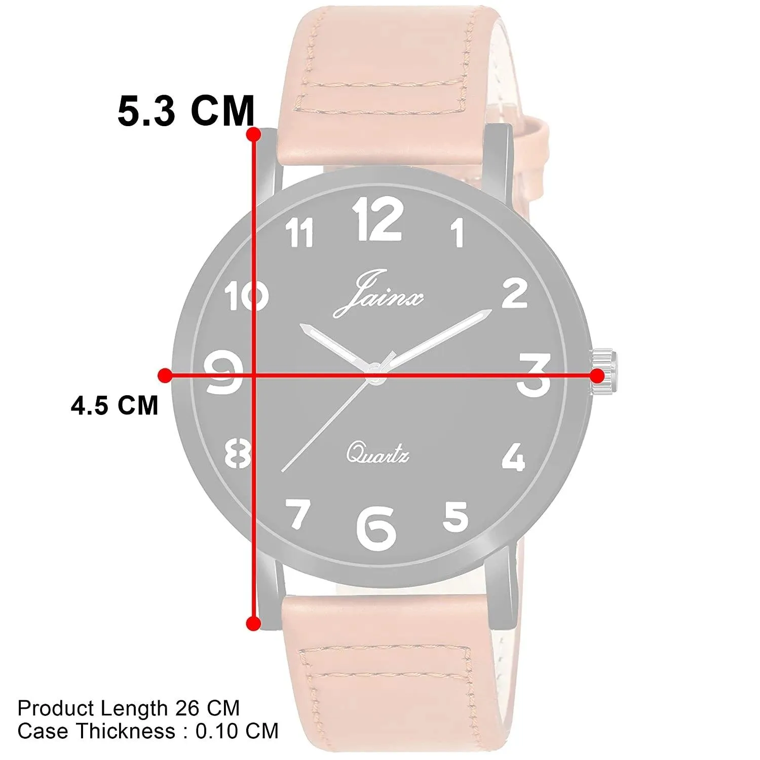 Stylish Men's Analog Watch: Black Dial with Brown Leather Strap - JM7141