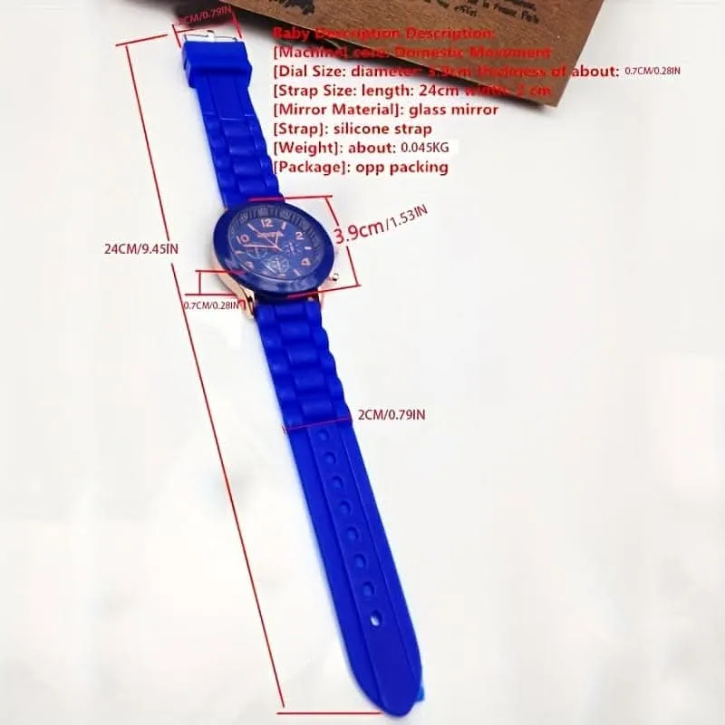 Stylish Round Quartz Watch with Triple Dial & Silicone Band – Unisex Sports Wristwatch