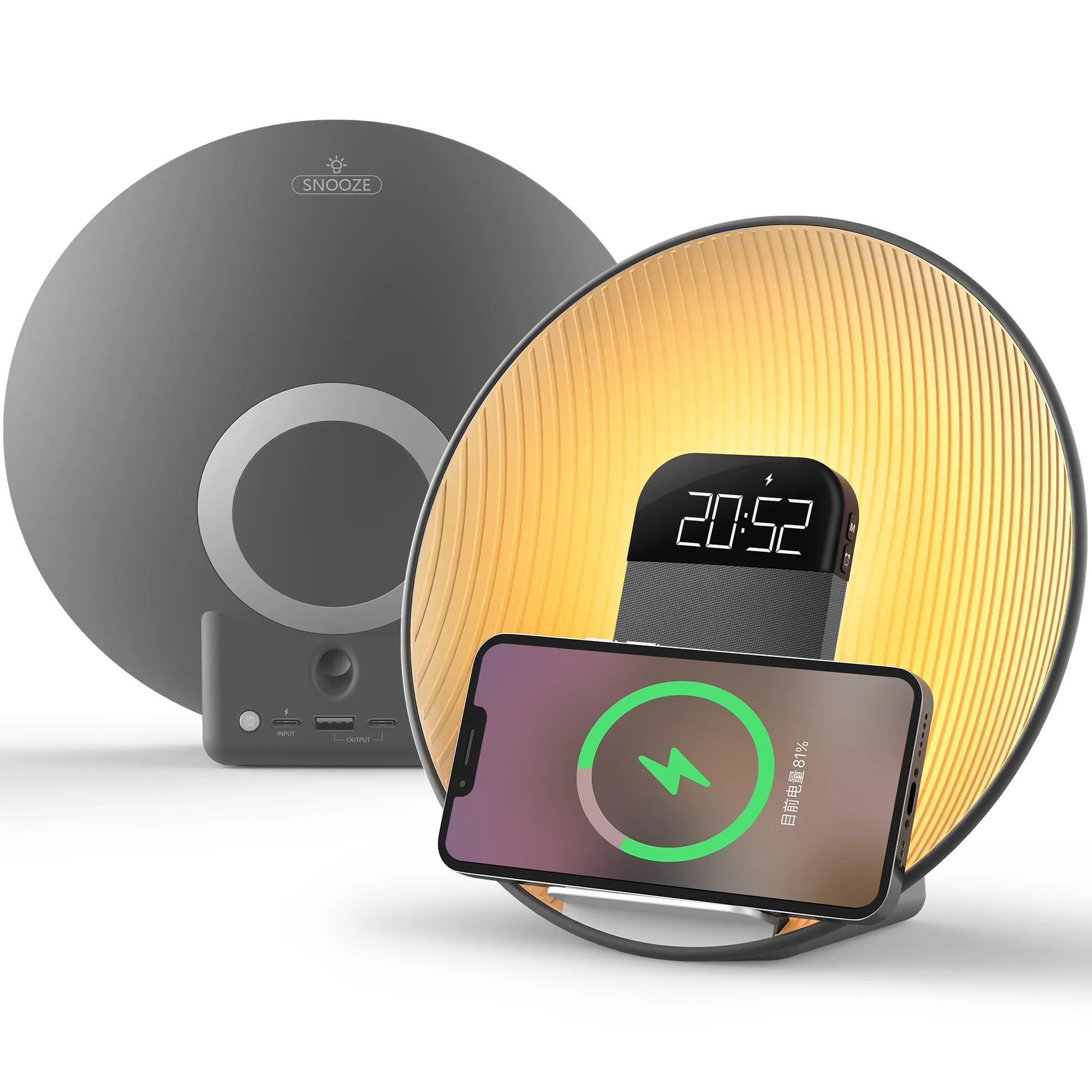 Sunrise Alarm Clock with Wireless Charging & Bluetooth