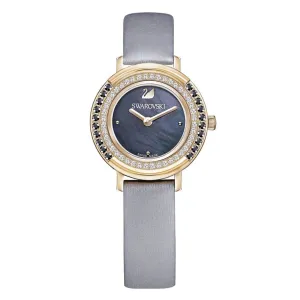 Swarovski Rose Gold Plated Playful Watch With A Silk Strap