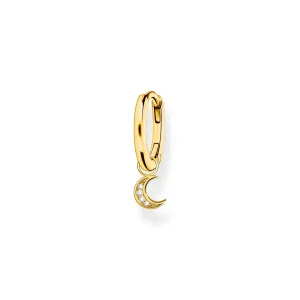 Thomas Sabo Single hoop earring with moon pendant gold