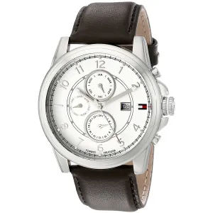 Tommy Hilfiger Men's 1710294 Stainless Steel Watch with Brown Leather Band