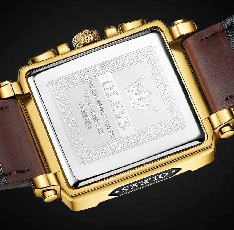 Top Brand Men's Watches Luxury Square Quartz Wrist Watch S4608306