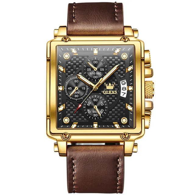 Top Brand Men's Watches Luxury Square Quartz Wrist Watch S4608306