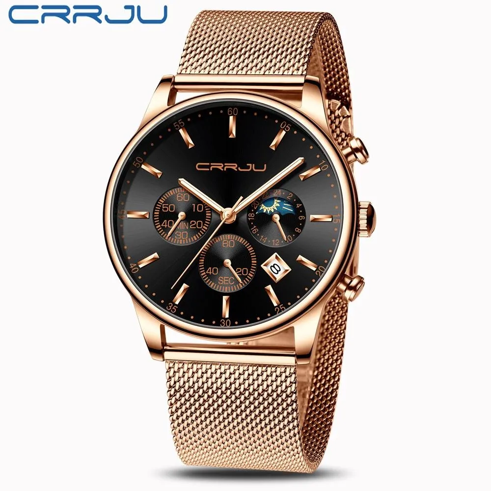 Top Luxury Men Multifunction Watches Waterproof Business Casual Quartz