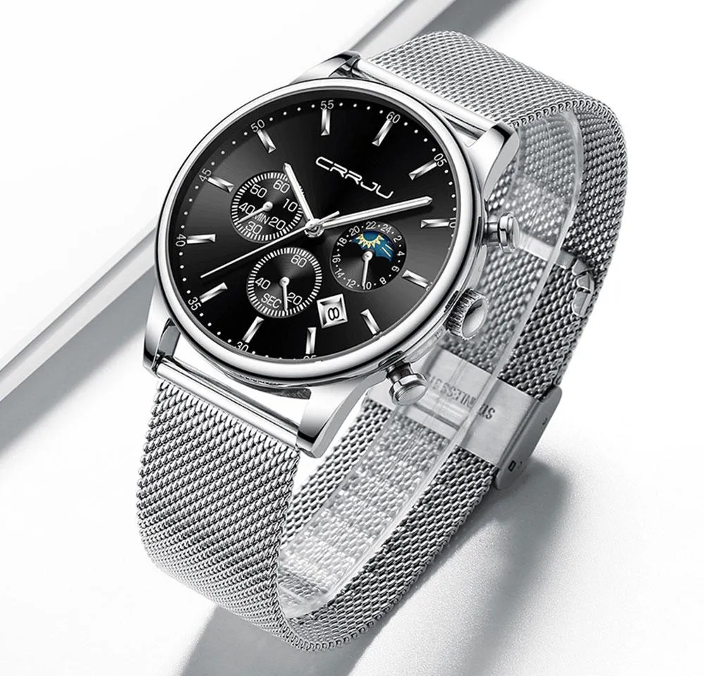 Top Luxury Men Multifunction Watches Waterproof Business Casual Quartz