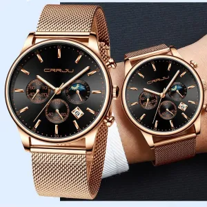 Top Luxury Men Multifunction Watches Waterproof Business Casual Quartz