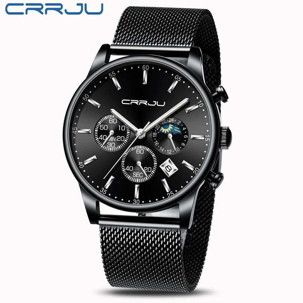 Top Luxury Men Multifunction Watches Waterproof Business Casual Quartz