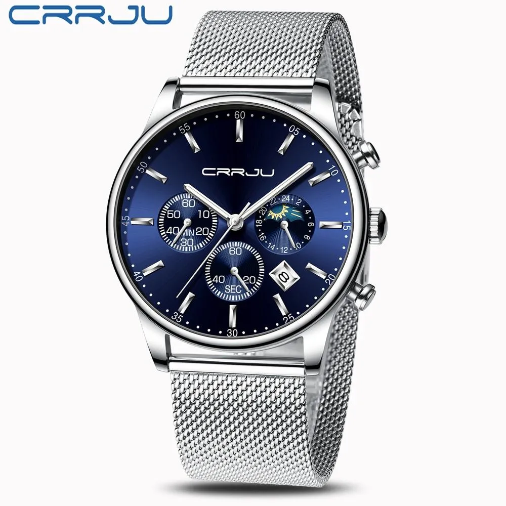 Top Luxury Men Multifunction Watches Waterproof Business Casual Quartz