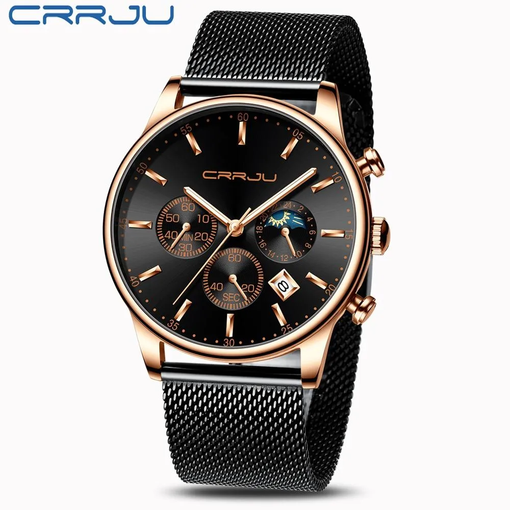 Top Luxury Men Multifunction Watches Waterproof Business Casual Quartz