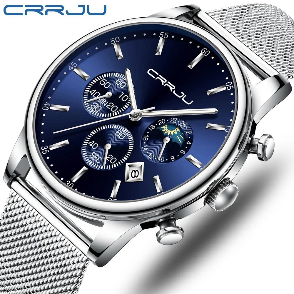 Top Luxury Men Multifunction Watches Waterproof Business Casual Quartz