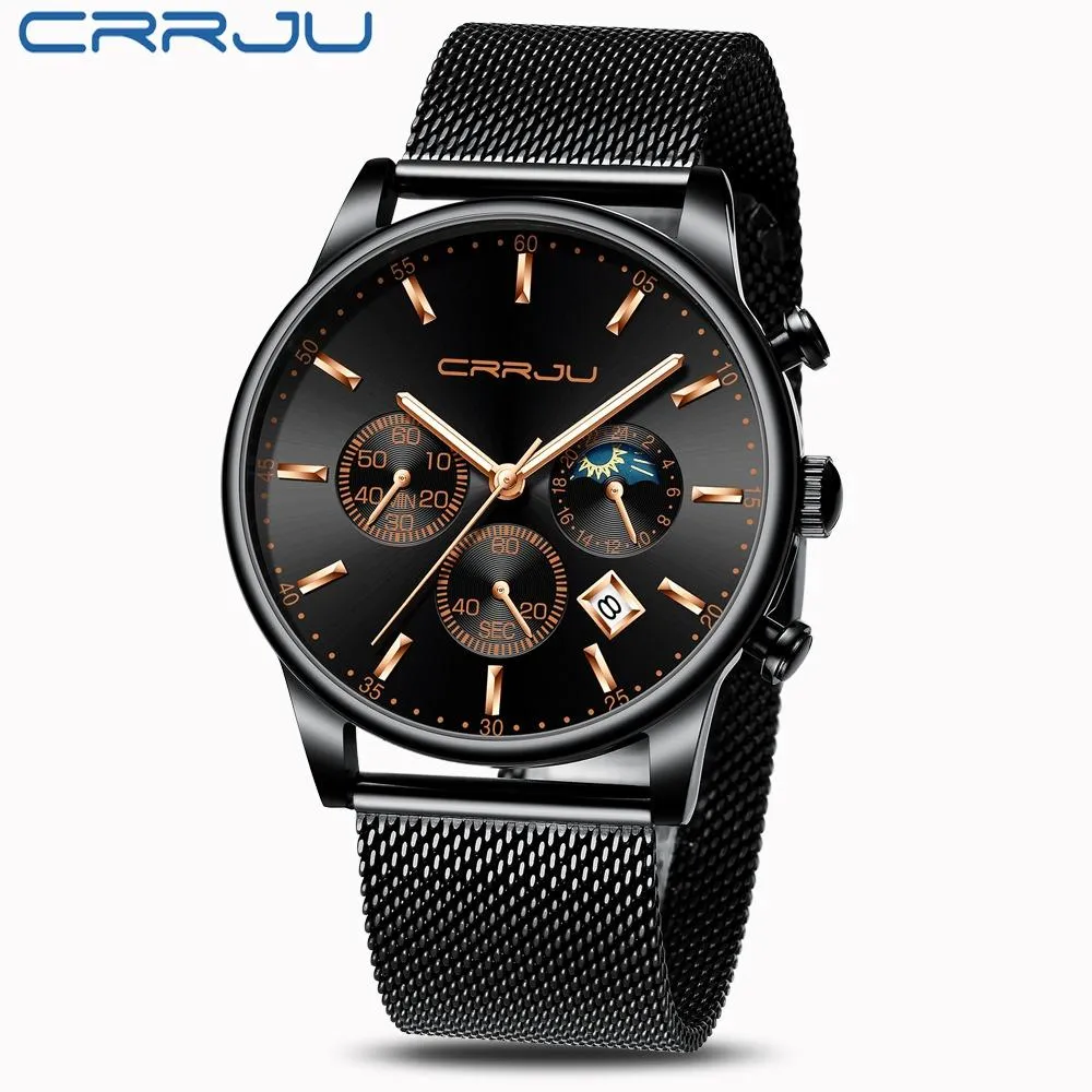 Top Luxury Men Multifunction Watches Waterproof Business Casual Quartz