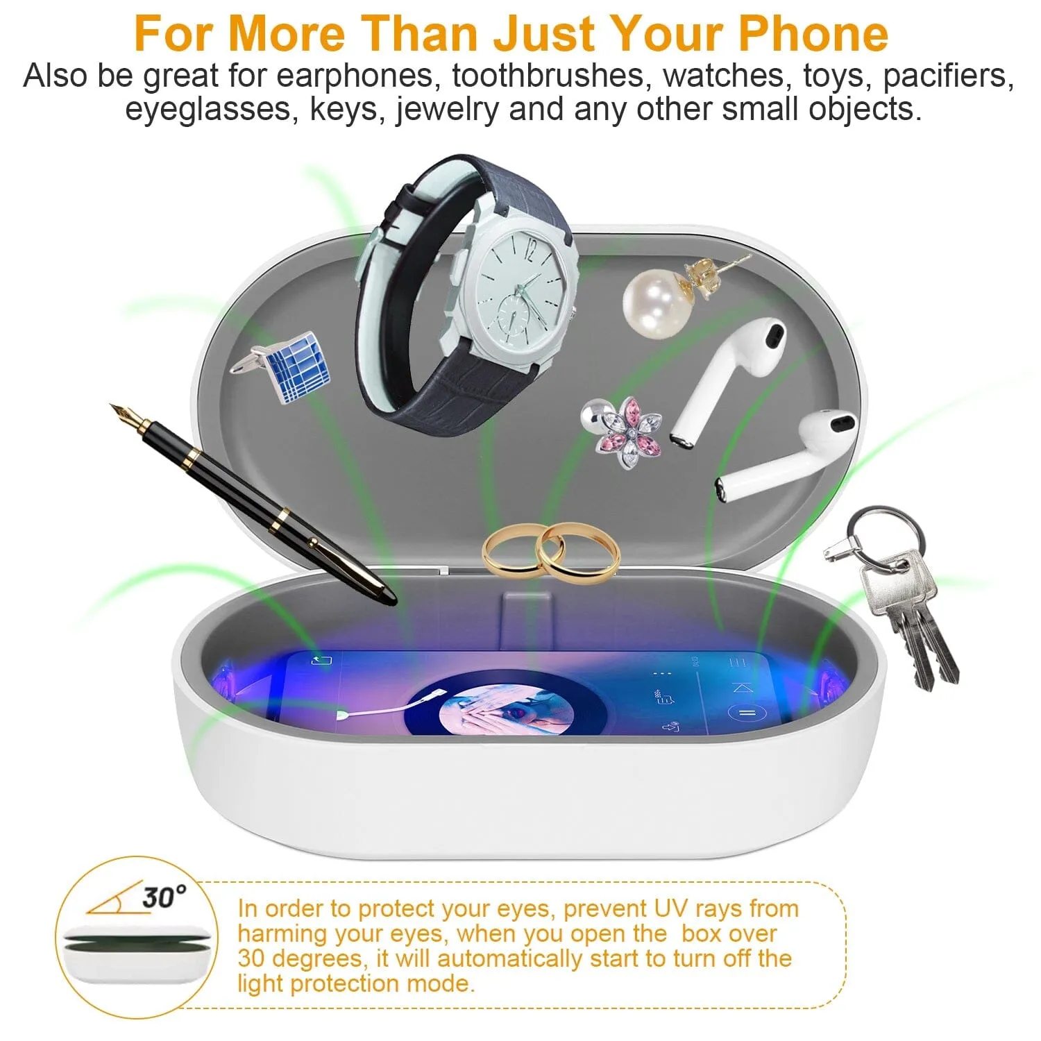 UV Light Sanitizer Box Portable 10w Phone Wireless Charging Disinfection Lamp