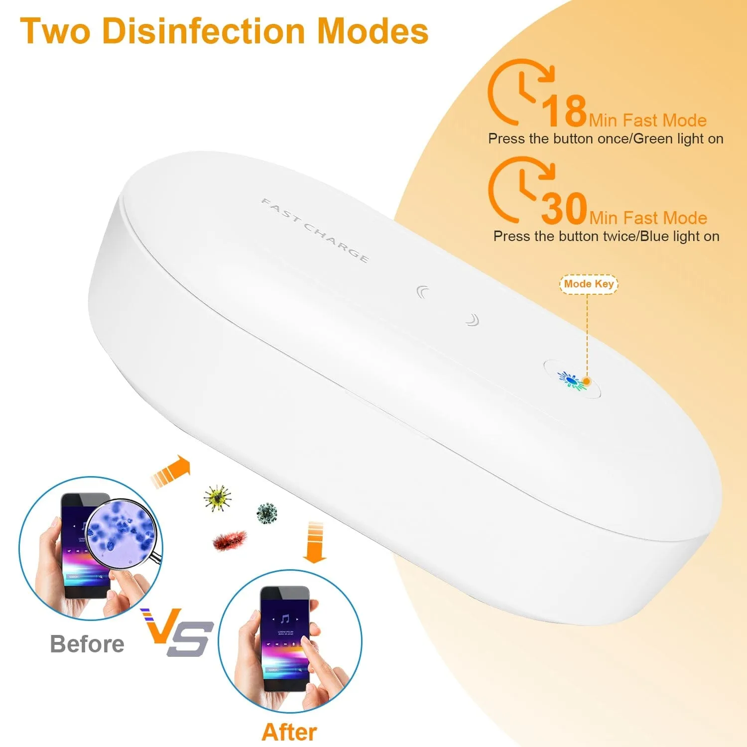 UV Light Sanitizer Box Portable 10w Phone Wireless Charging Disinfection Lamp