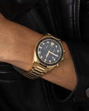 Versace Greca Dome Chrono Watch Black/Gold