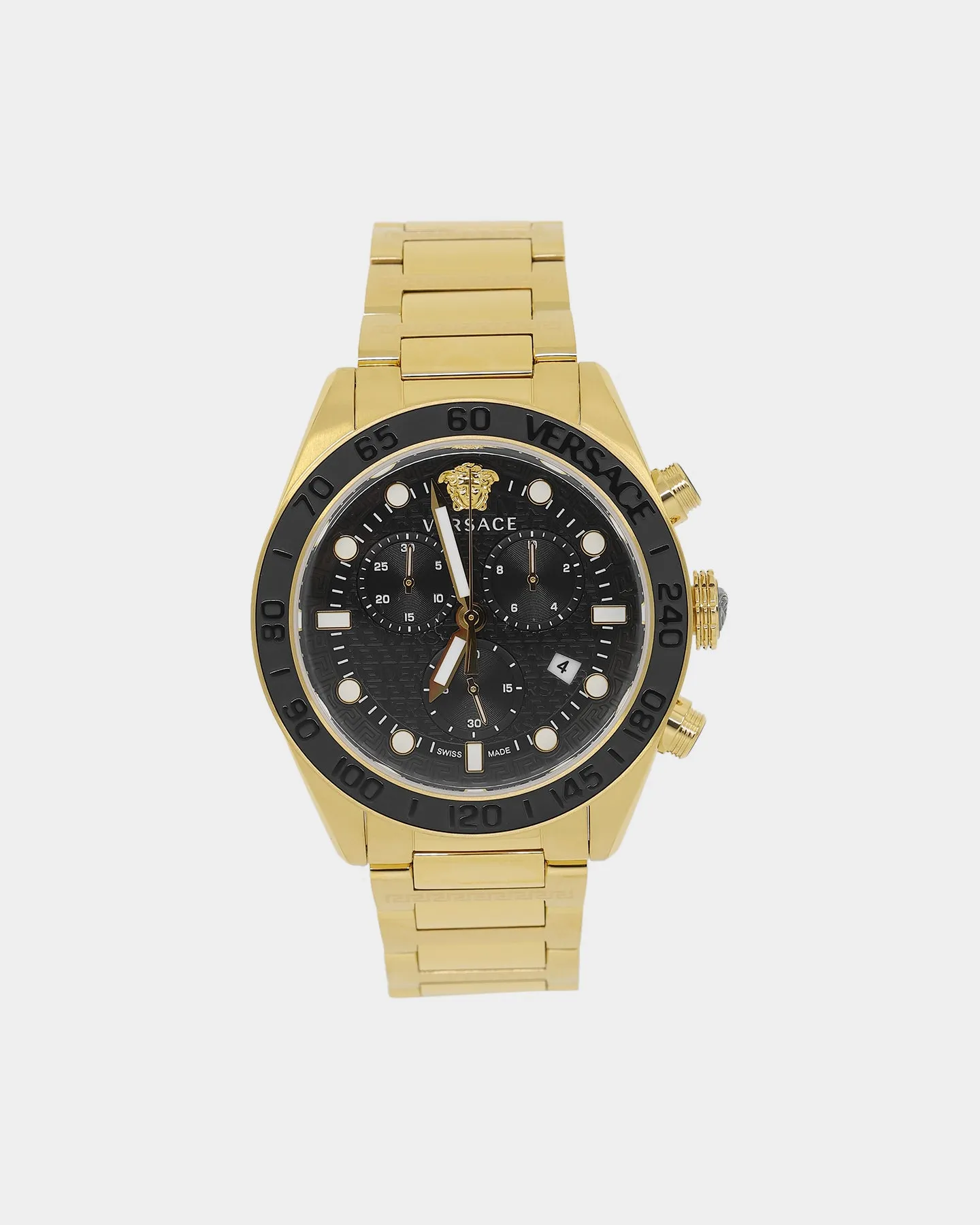 Versace Greca Dome Chrono Watch Black/Gold
