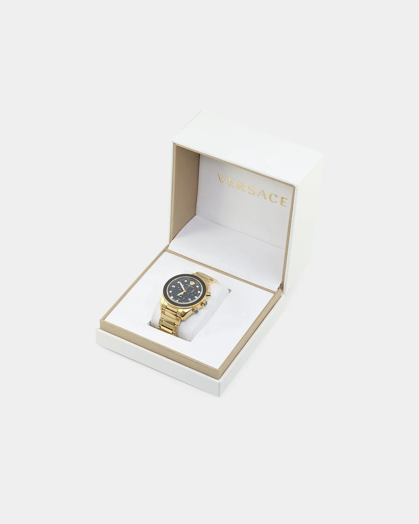 Versace Greca Dome Chrono Watch Black/Gold