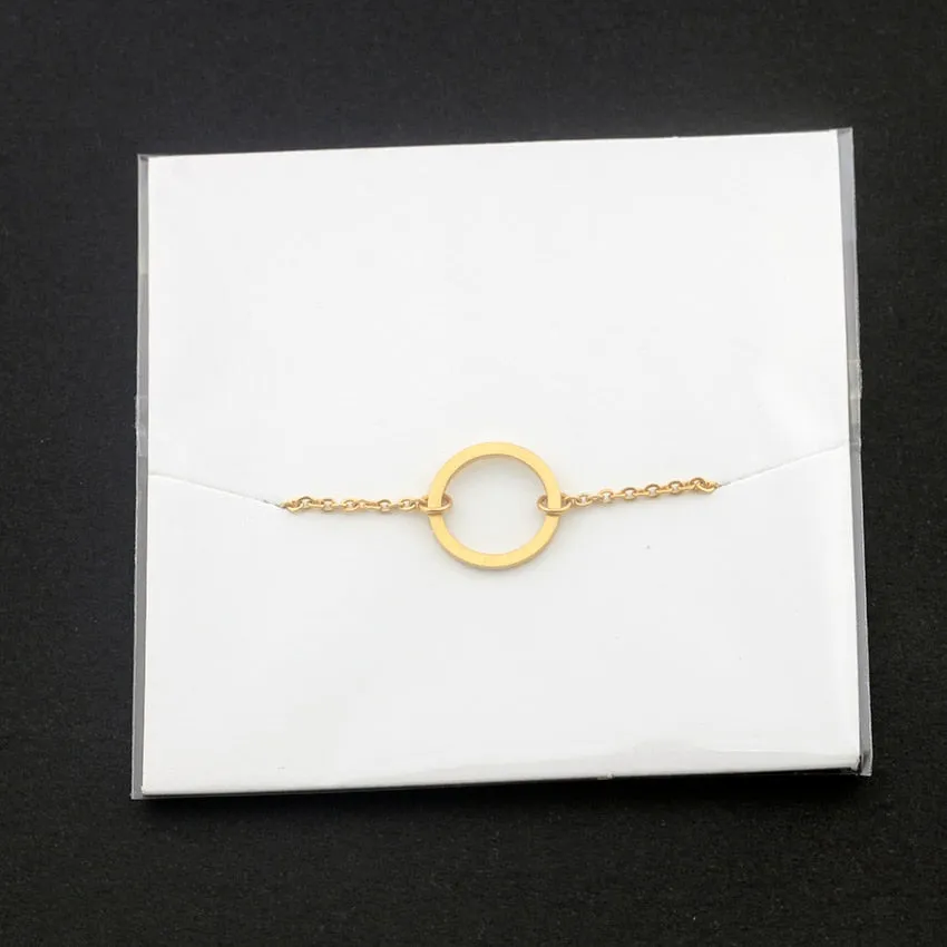 Vintage Round Circle Bracelet For Women Stainless