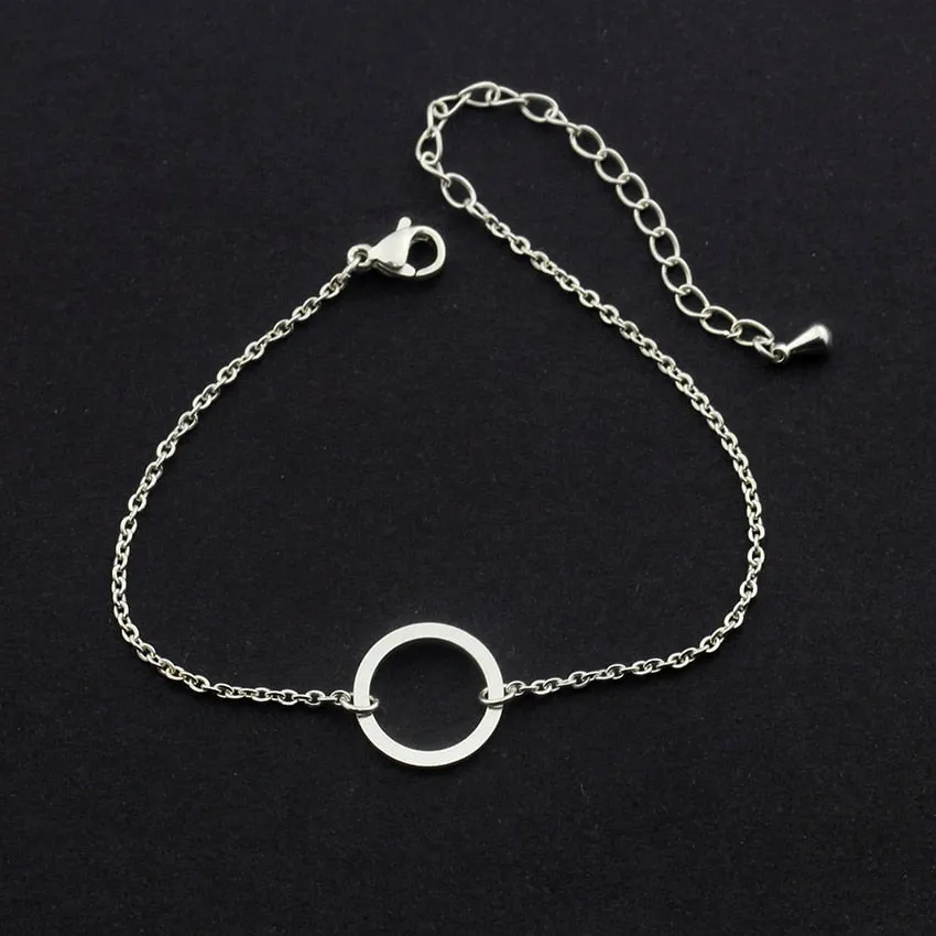 Vintage Round Circle Bracelet For Women Stainless