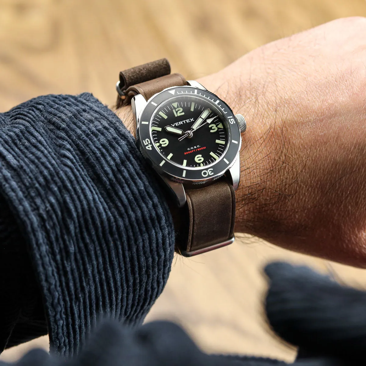 WatchGecko Genuine Leather British Military Watch Strap: Cambridge - Chocolate Brown
