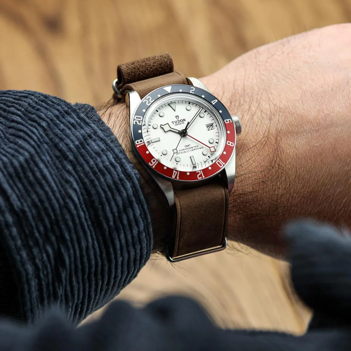 WatchGecko Genuine Leather British Military Watch Strap: Cambridge - Chocolate Brown