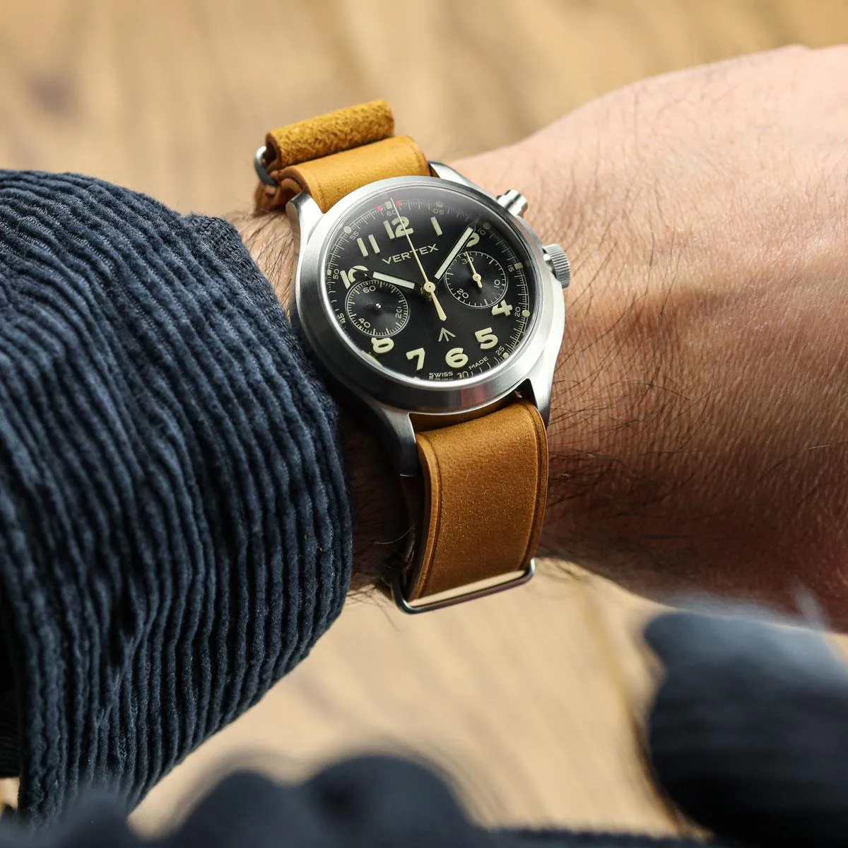 WatchGecko Genuine Leather British Military Watch Strap: Cambridge - Light Brown