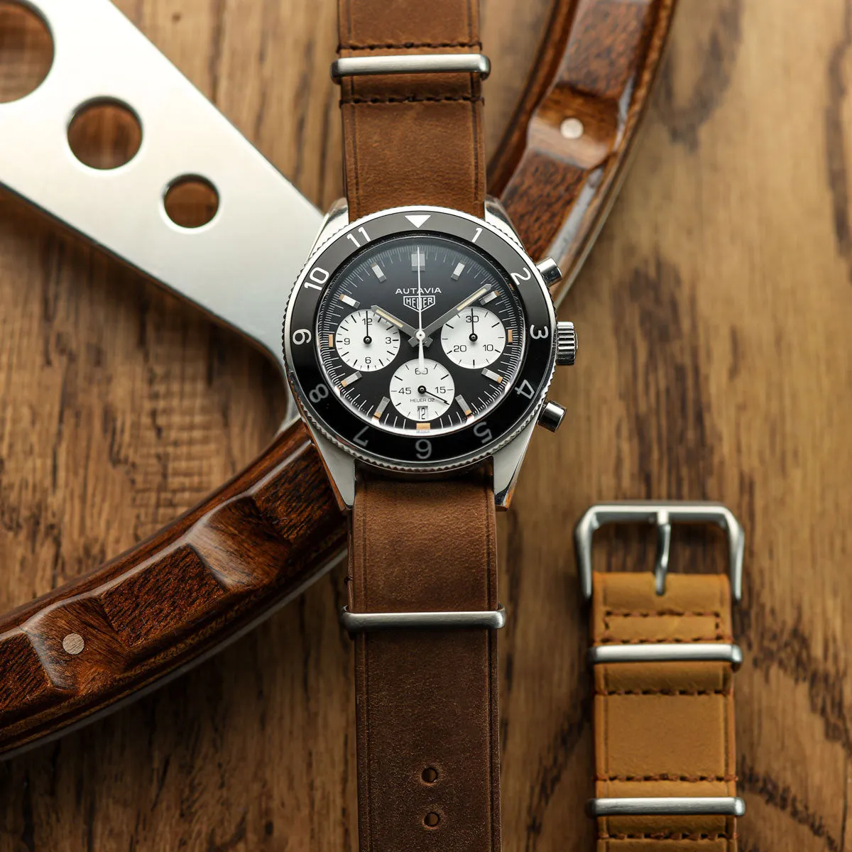 WatchGecko Genuine Leather British Military Watch Strap: Cambridge - Light Brown