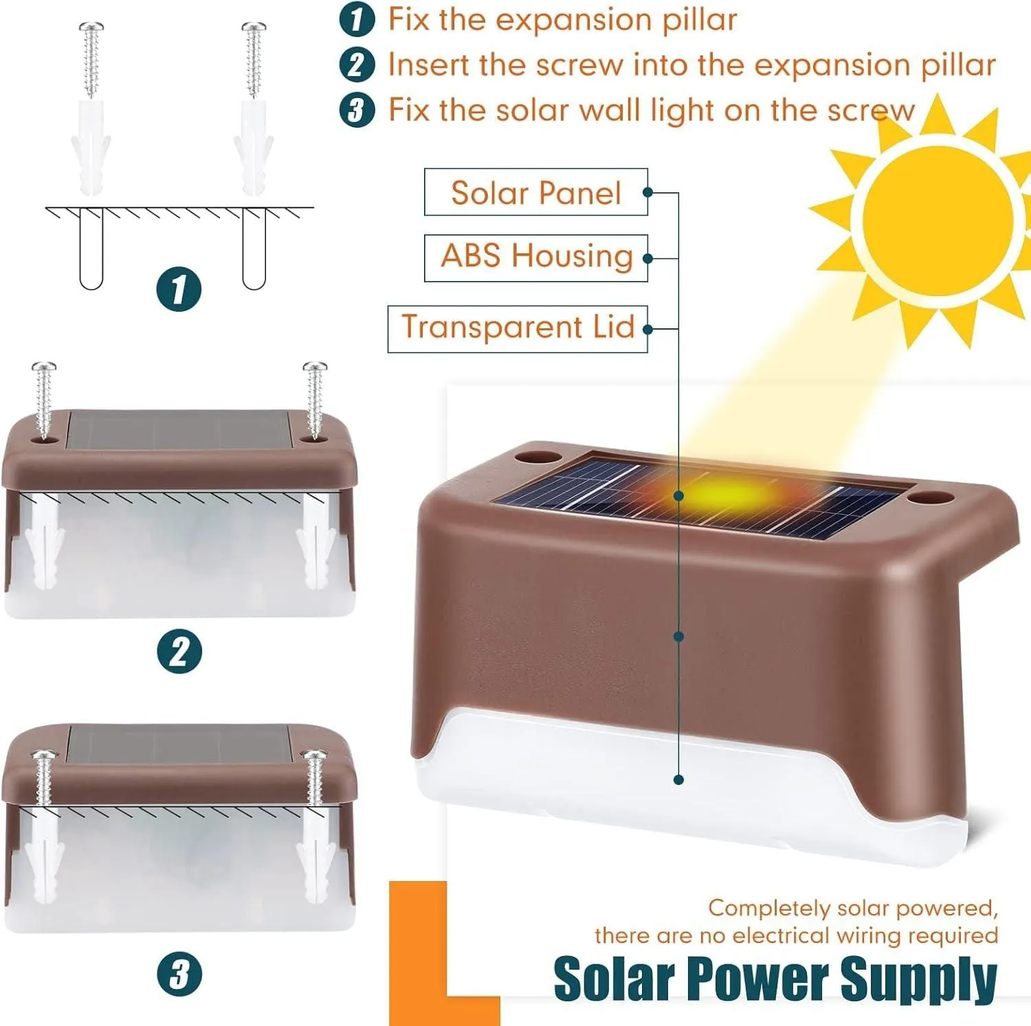 Waterproof Outdoor Solar Deck Lights | Pack of 5