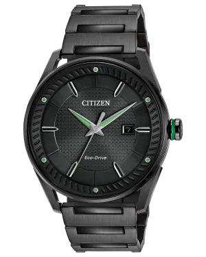 Weekender Eco-Drive Watch Black with Green Accents by Citizen