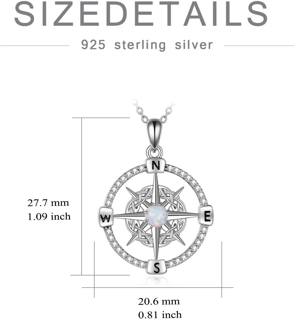 WINNICACA 925 Sterling Silver Celtic Knot Necklace Compass Jewelry Vintage Irish Witch's Knot Pendant Triple Moon Goddess Hecate Jewelry Birthday Christmas Gift to Women Girlfriend Her