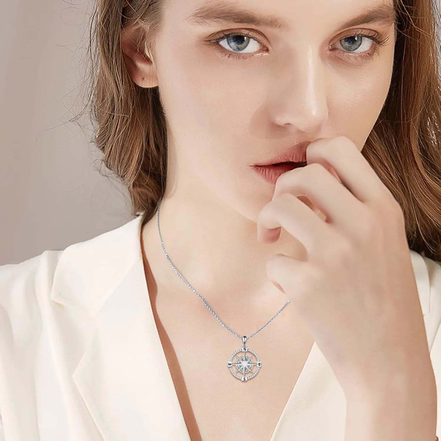 WINNICACA 925 Sterling Silver Celtic Knot Necklace Compass Jewelry Vintage Irish Witch's Knot Pendant Triple Moon Goddess Hecate Jewelry Birthday Christmas Gift to Women Girlfriend Her