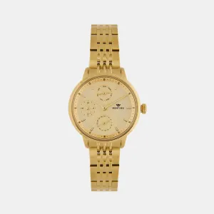 Women Champagne Chronograph Stainless Steel Watch L7005M-M2208