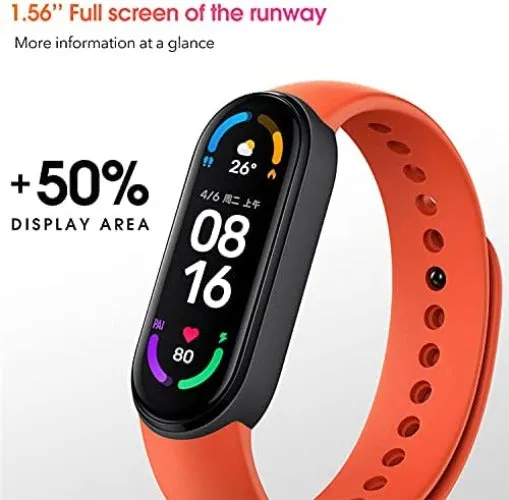 Xiaomi Mi Smart Band 6, Sports Fitness Tracker, Sleep Heart Rate Health Monitoring, Last Long Battery, 5 ATM Waterproof