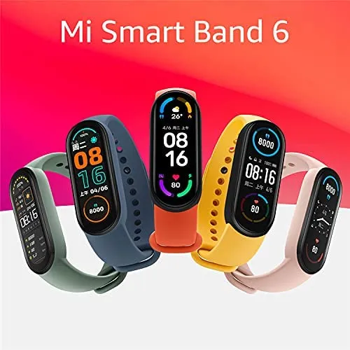 Xiaomi Mi Smart Band 6, Sports Fitness Tracker, Sleep Heart Rate Health Monitoring, Last Long Battery, 5 ATM Waterproof